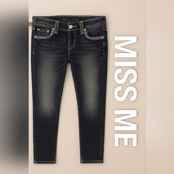 MISS ME Blue Midrise Skinny Jeans with Vintage Wash (#1,425) - Picture 1 of 9